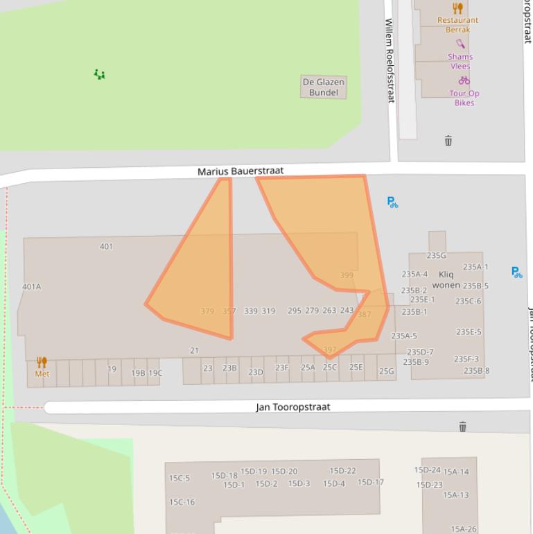 Kaart van postcodegebied 1062AP.