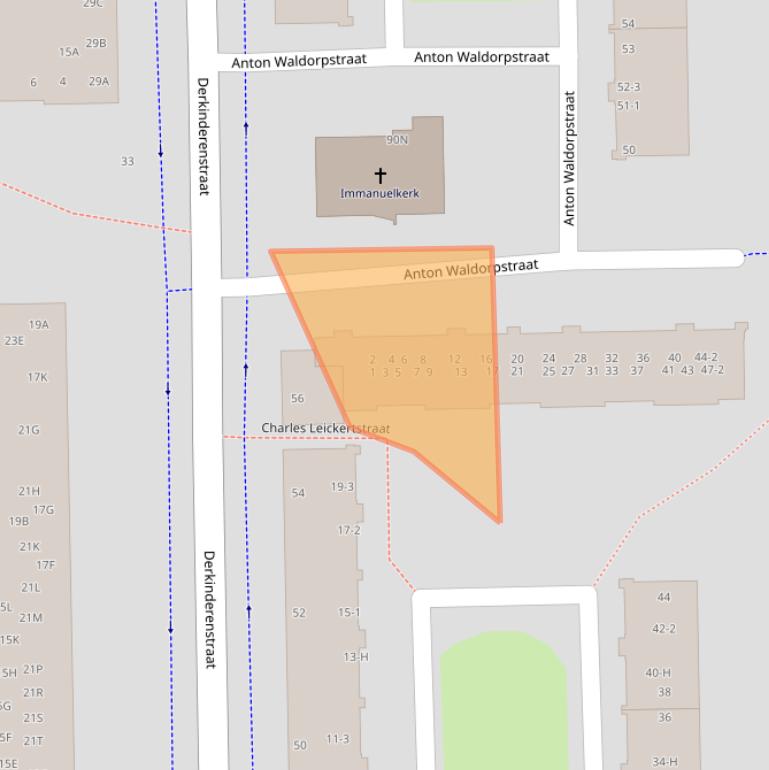 Kaart van postcodegebied 1062AS.