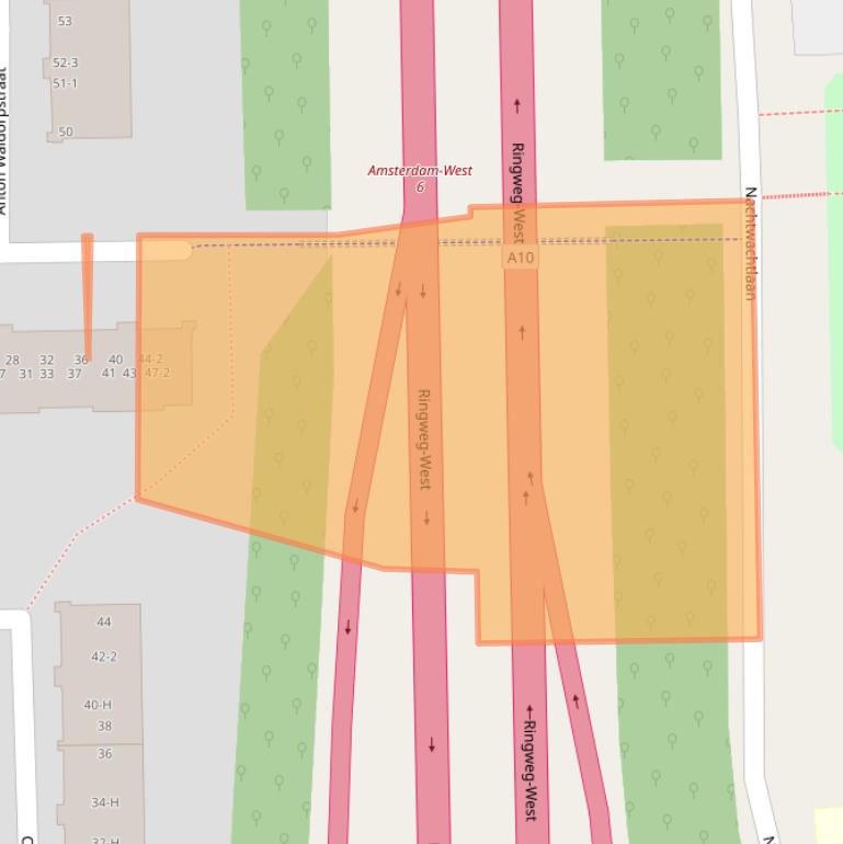 Kaart van postcodegebied 1062AV.