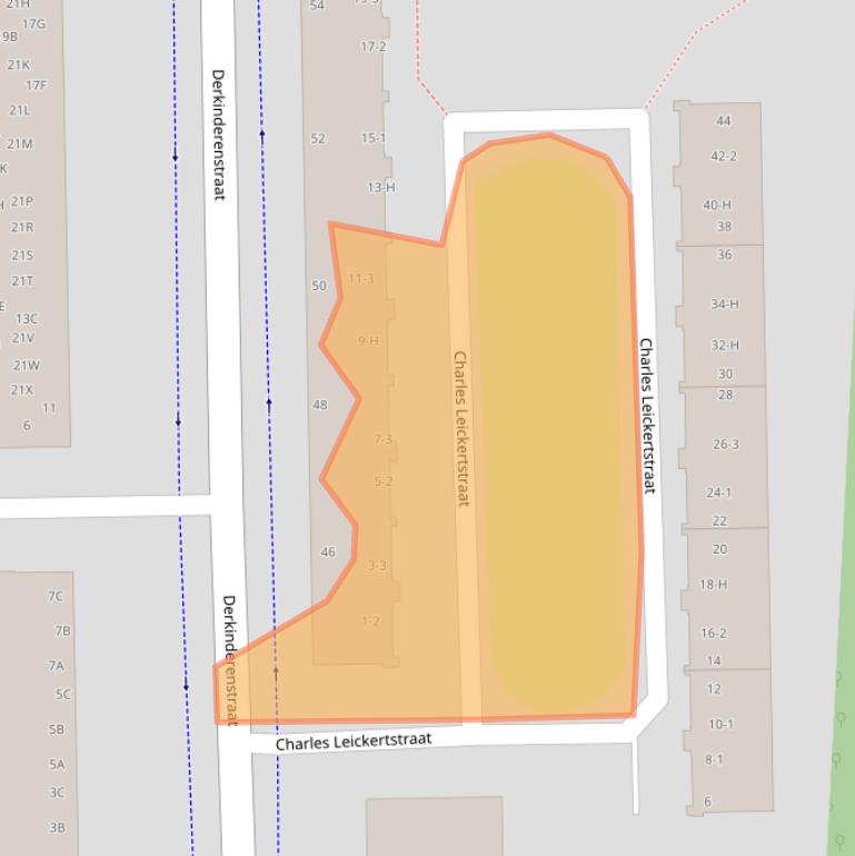 Kaart van postcodegebied 1062BA.