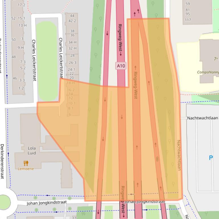 Kaart van postcodegebied 1062BC.