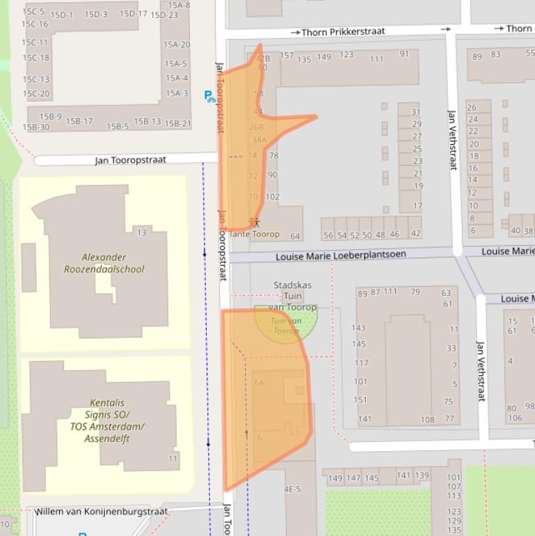 Kaart van postcodegebied 1062BM.