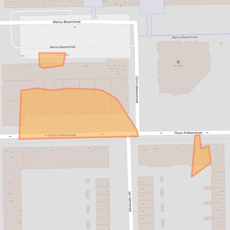 Kaart van postcodegebied 1062BR.