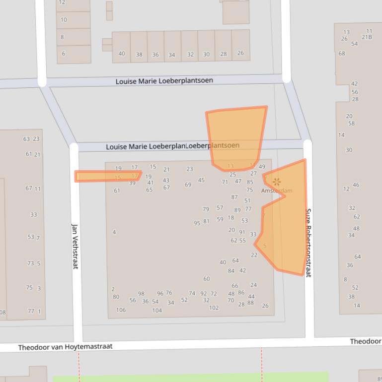 Kaart van postcodegebied 1062BT.