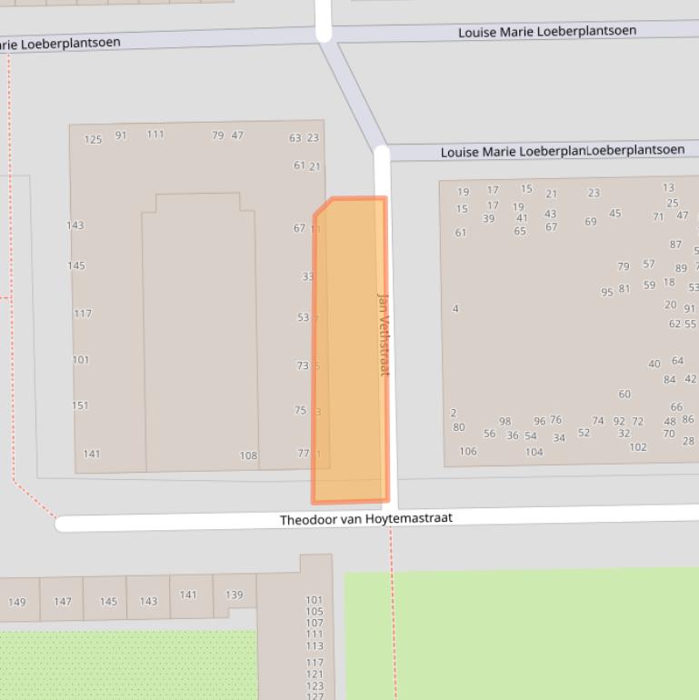Kaart van postcodegebied 1062CA.