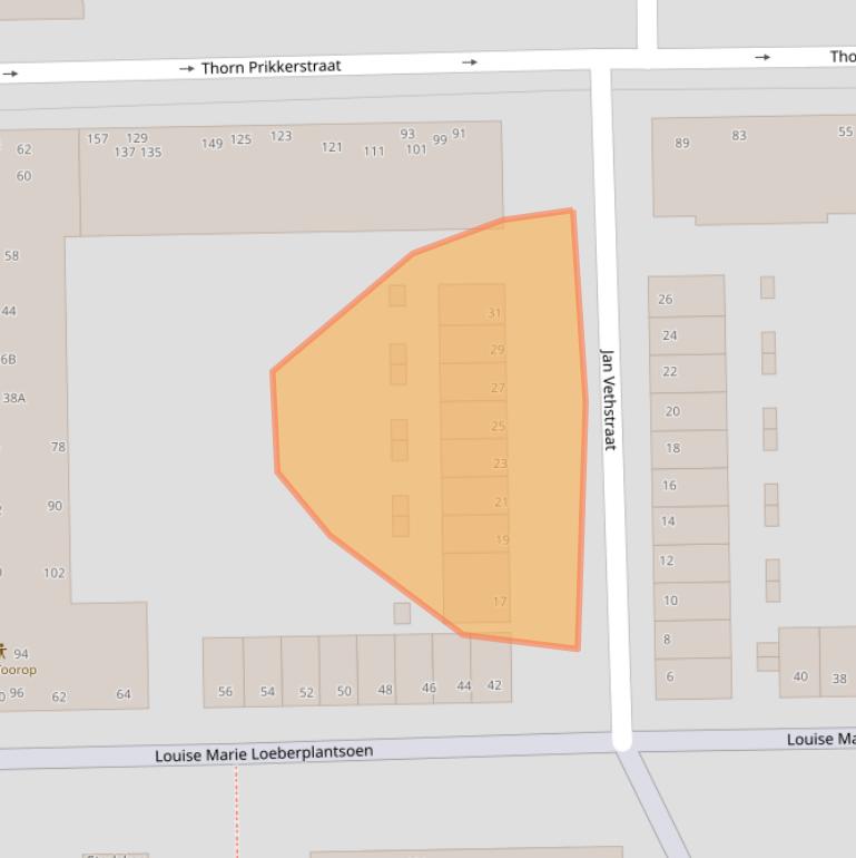 Kaart van postcodegebied 1062CB.