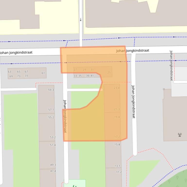 Kaart van postcodegebied 1062CL.