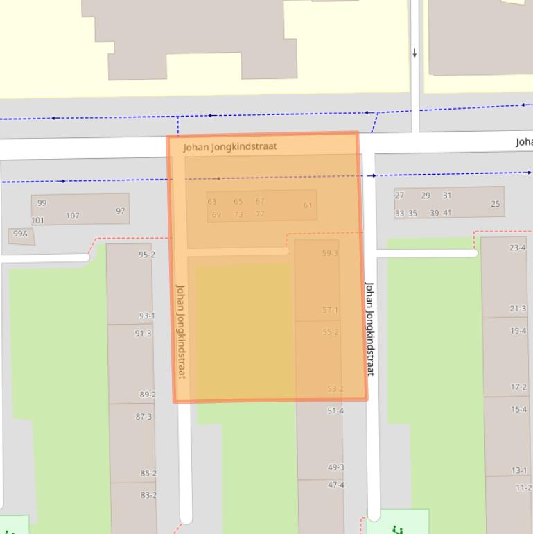 Kaart van postcodegebied 1062CN.