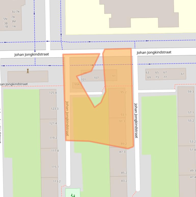 Kaart van postcodegebied 1062CR.