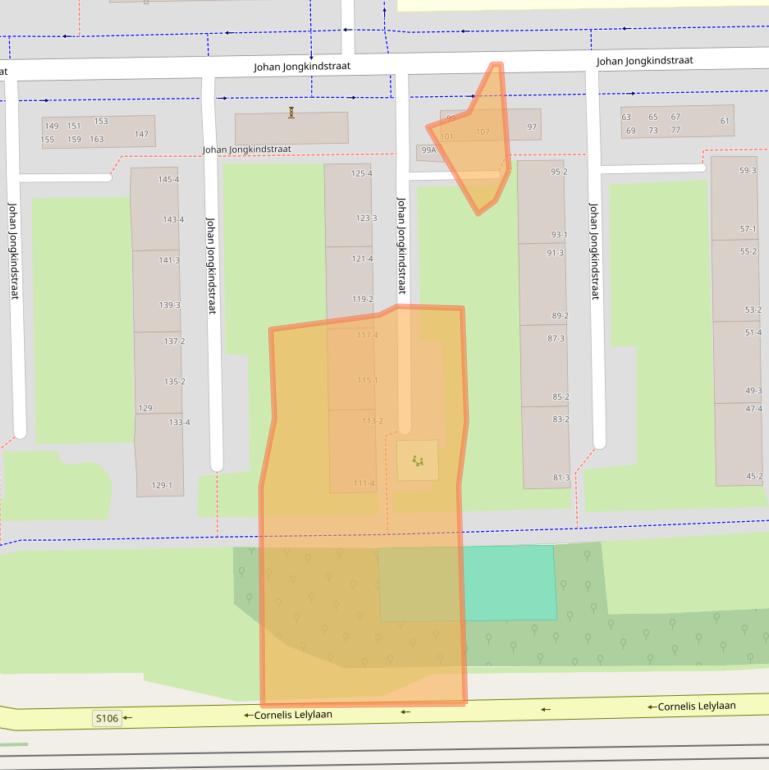 Kaart van postcodegebied 1062CS.