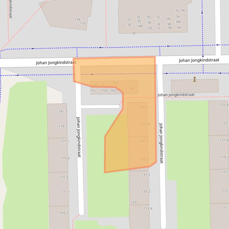 Kaart van postcodegebied 1062CW.