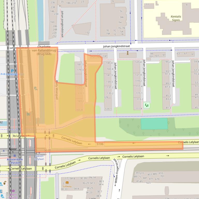 Kaart van postcodegebied 1062CX.