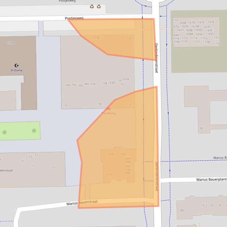 Kaart van postcodegebied 1062DA.