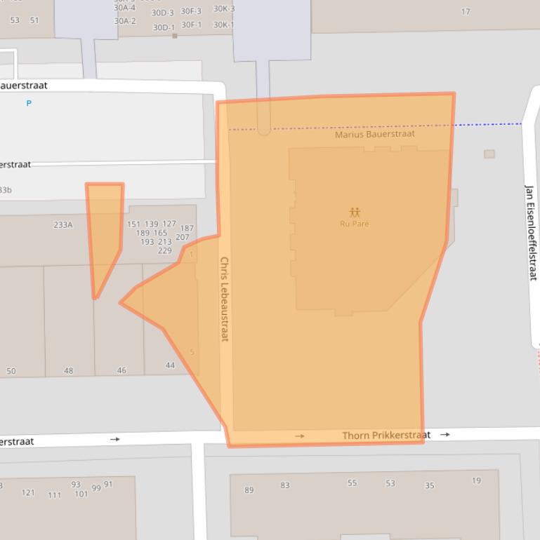 Kaart van postcodegebied 1062DC.