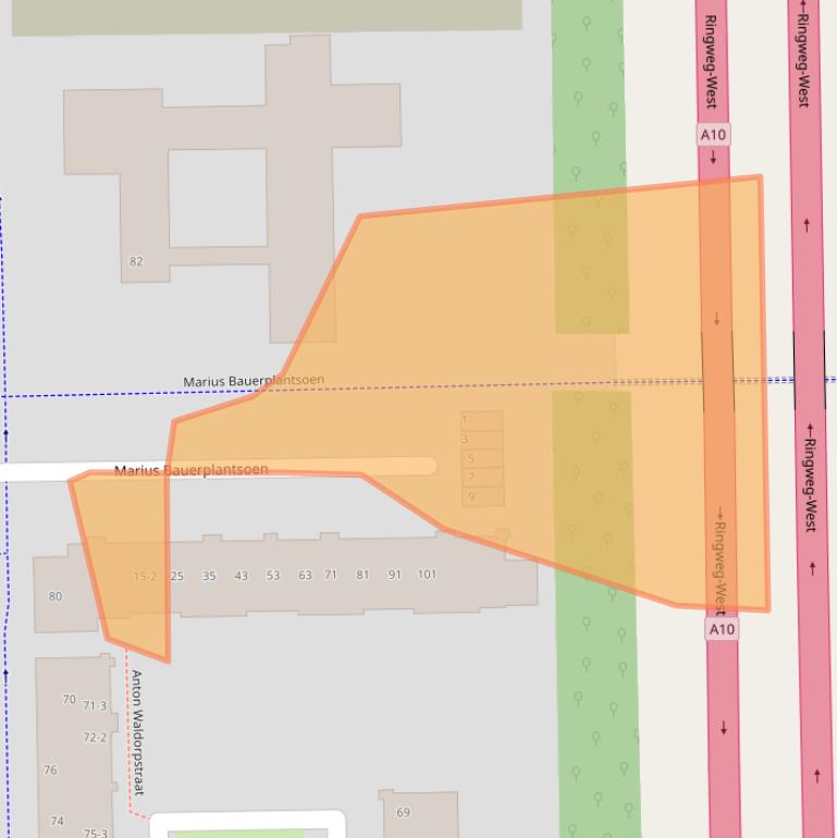 Kaart van postcodegebied 1062DE.