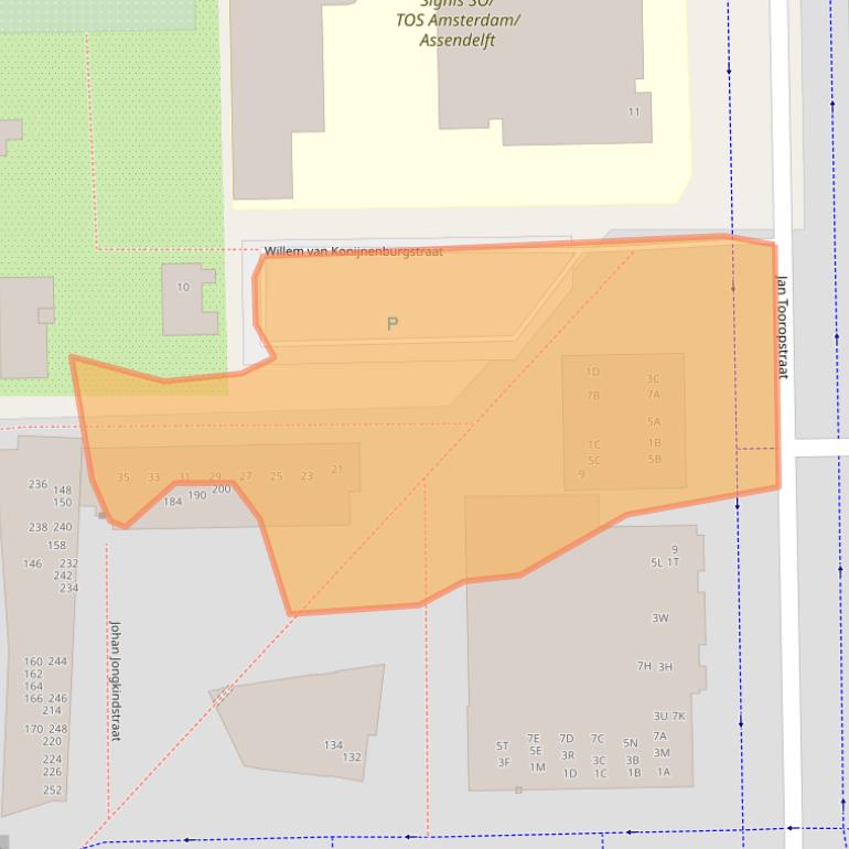 Kaart van postcodegebied 1062DM.