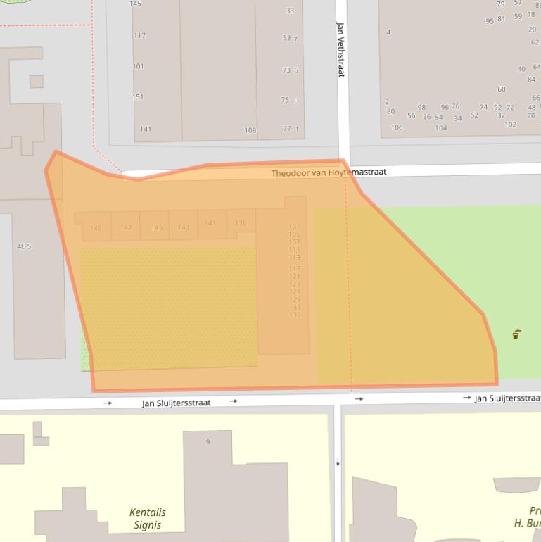 Kaart van postcodegebied 1062DR.