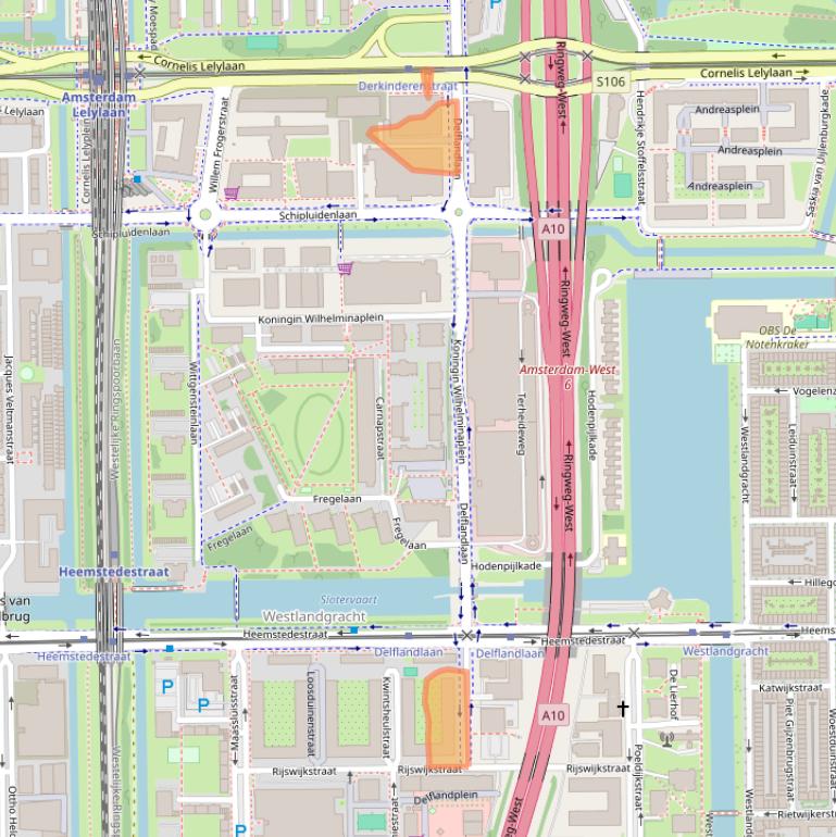 Kaart van postcodegebied 1062EB.