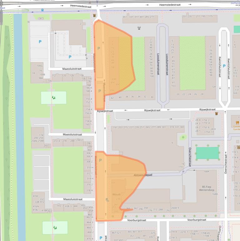 Kaart van postcodegebied 1062GA.