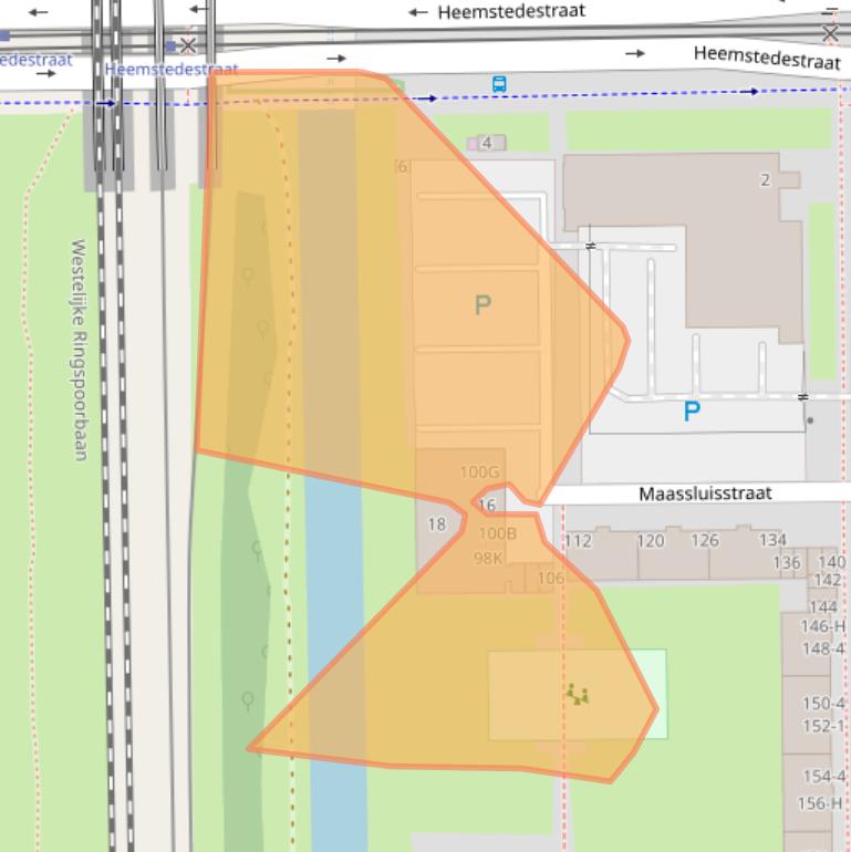 Kaart van postcodegebied 1062GE.