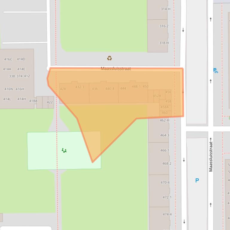 Kaart van postcodegebied 1062GT.