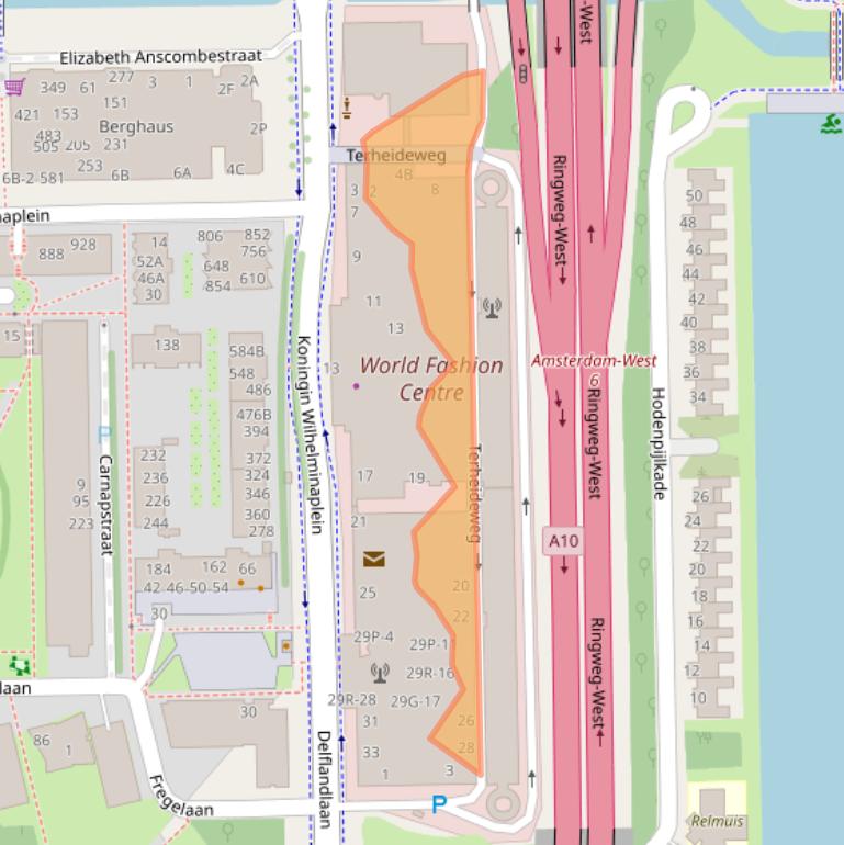 Kaart van postcodegebied 1062HL.