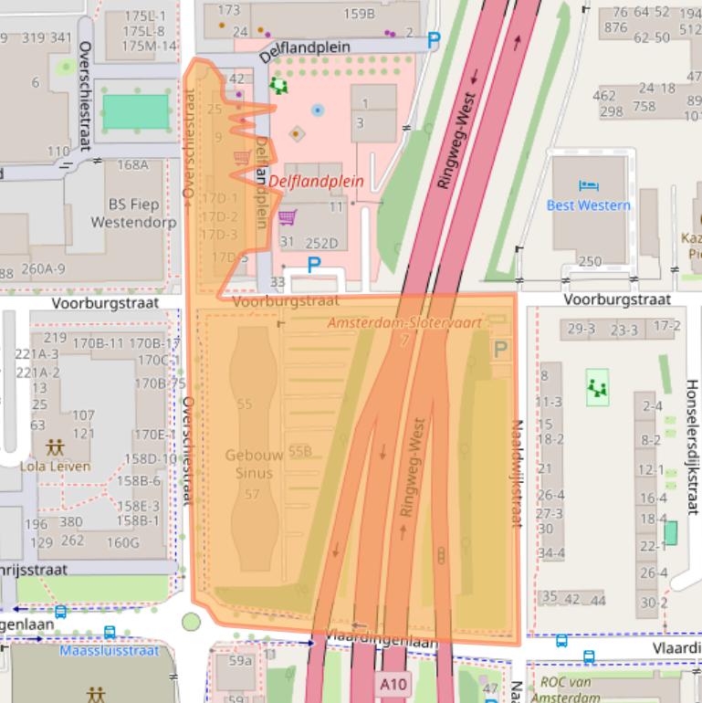 Kaart van postcodegebied 1062HN.