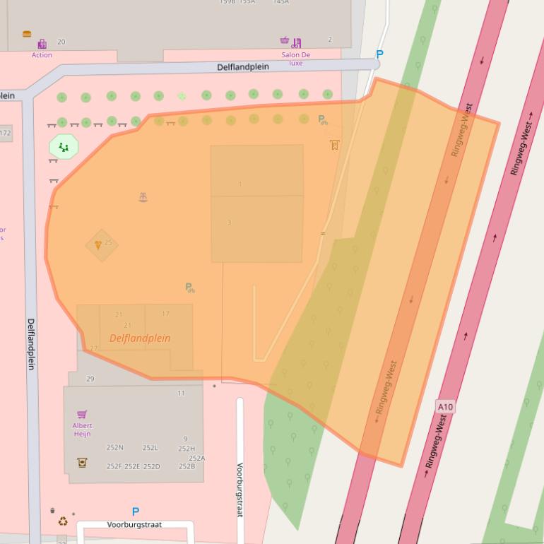 Kaart van postcodegebied 1062HP.