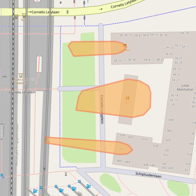 Kaart van postcodegebied 1062HX.