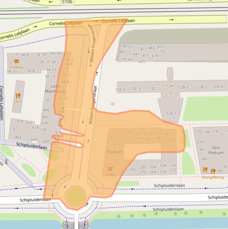 Kaart van postcodegebied 1062HZ.