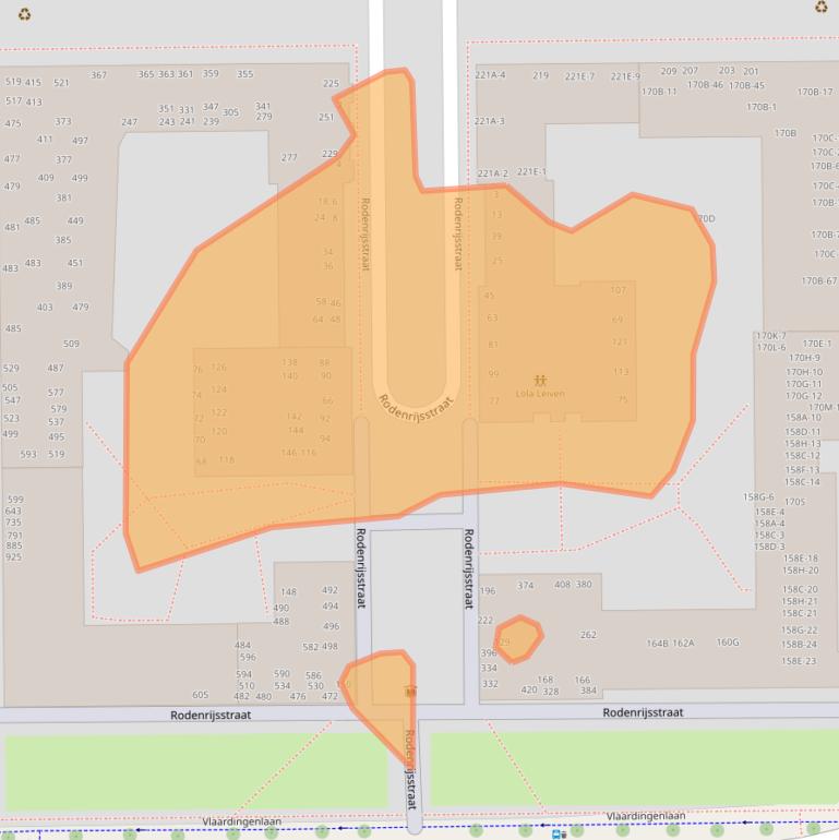 Kaart van postcodegebied 1062JA.