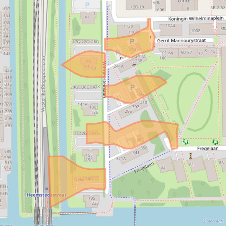 Kaart van postcodegebied 1062KB.