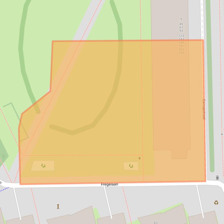 Kaart van postcodegebied 1062KZ.