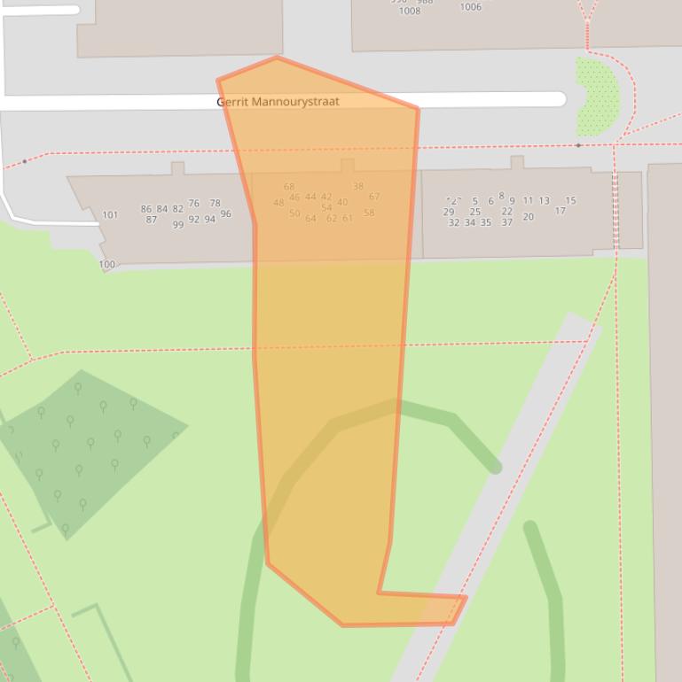 Kaart van postcodegebied 1062LB.