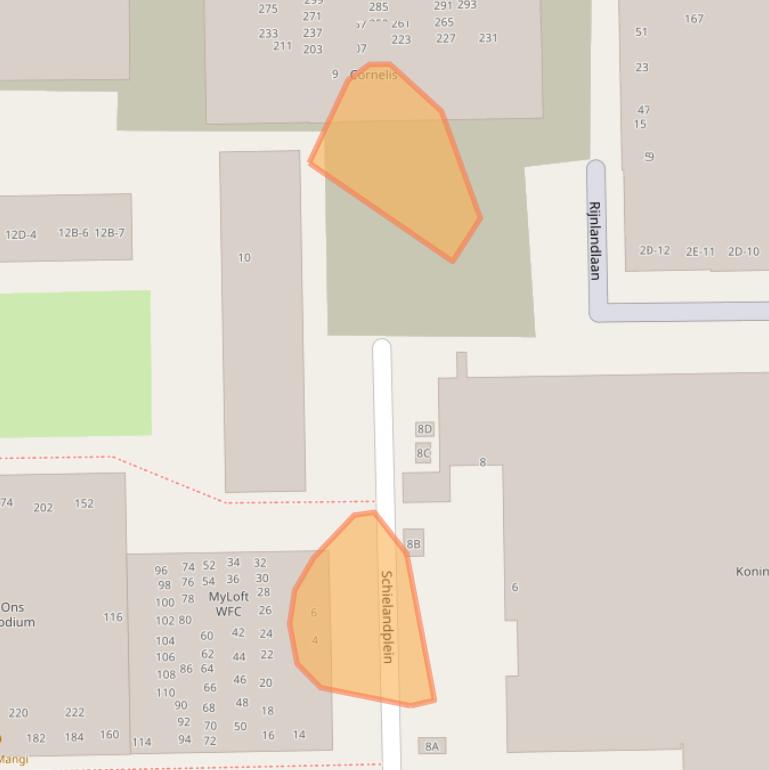 Kaart van postcodegebied 1062MZ.