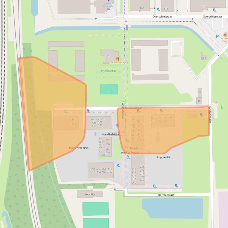 Kaart van postcodegebied 1062XB.