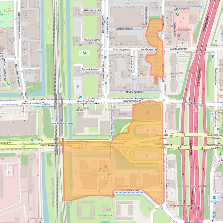 Kaart van postcodegebied 1062XK.