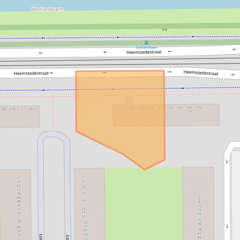 Kaart van postcodegebied 1062XW.
