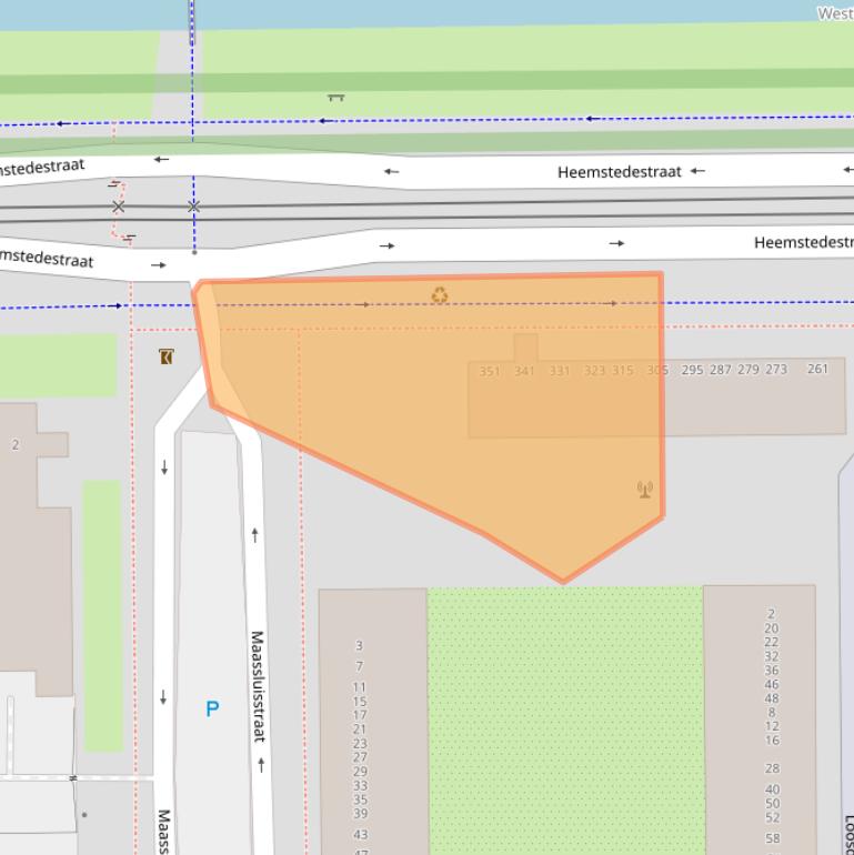 Kaart van postcodegebied 1062XZ.