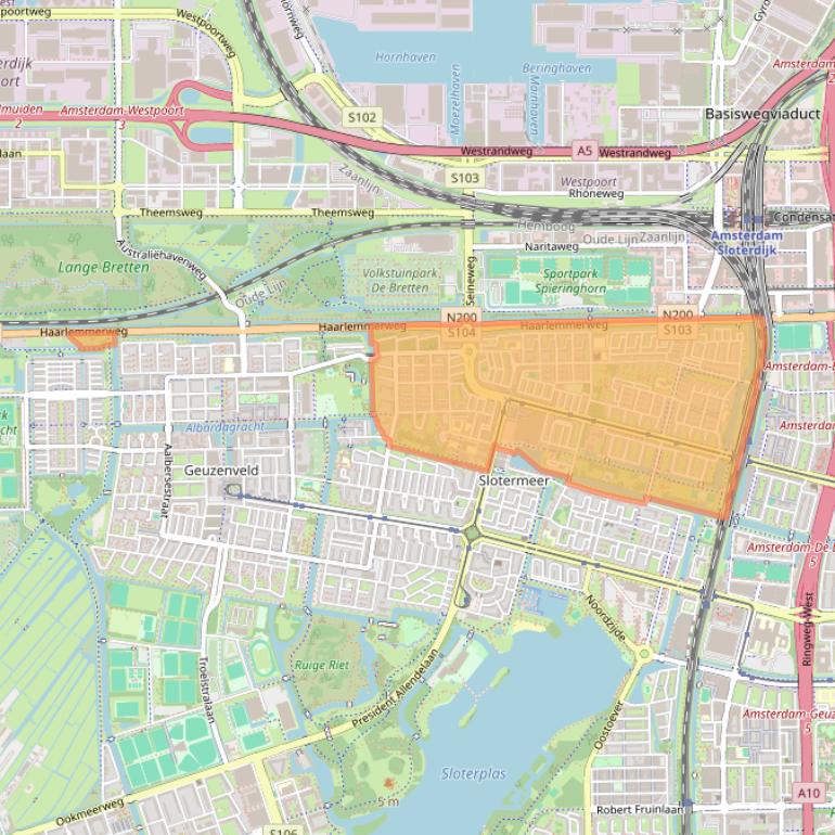 Kaart van postcodegebied 1063.