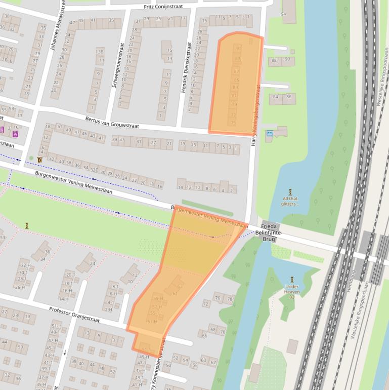 Kaart van postcodegebied 1063AC.