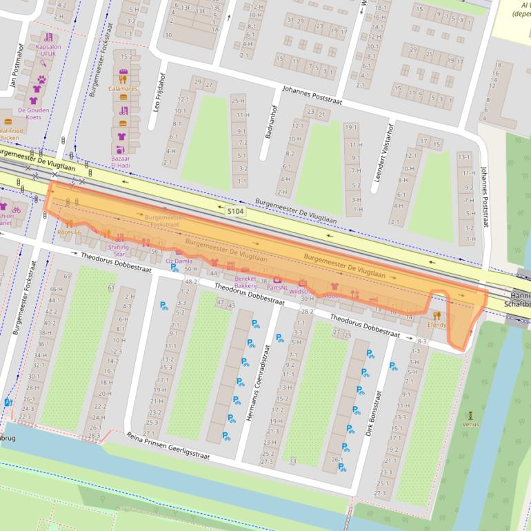 Kaart van postcodegebied 1063BG.