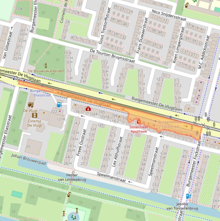 Kaart van postcodegebied 1063BH.