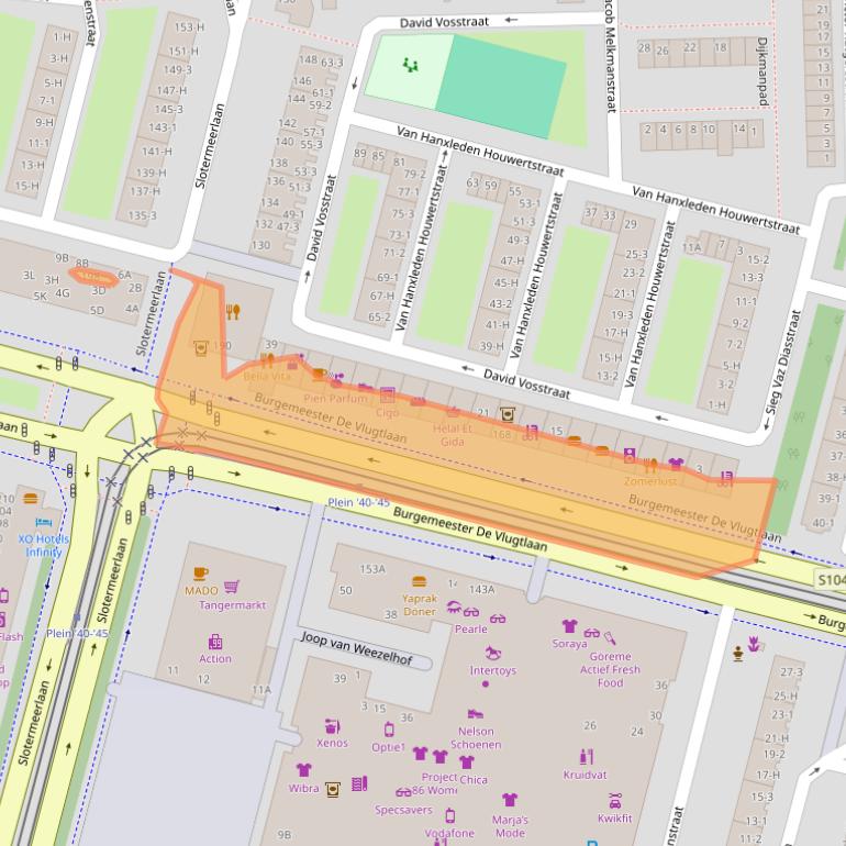 Kaart van postcodegebied 1063BS.