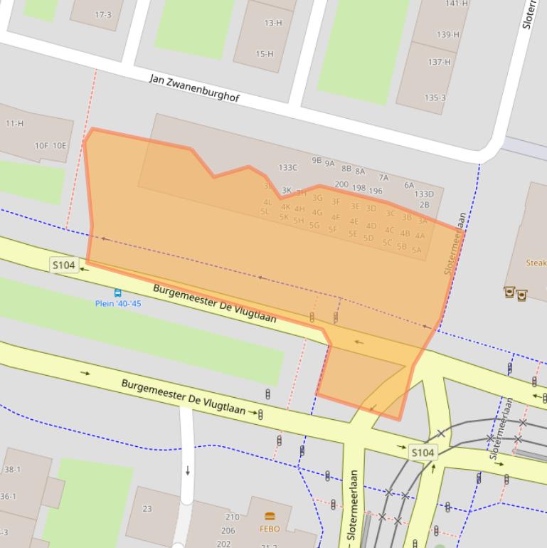 Kaart van postcodegebied 1063BT.