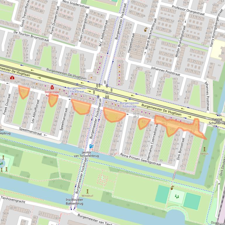 Kaart van postcodegebied 1063BV.