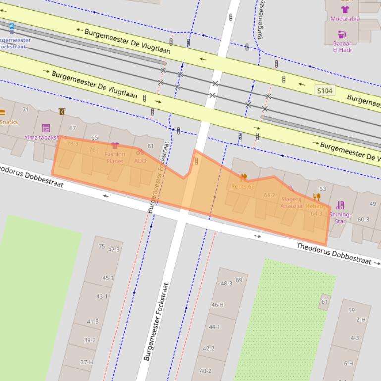 Kaart van postcodegebied 1063BX.
