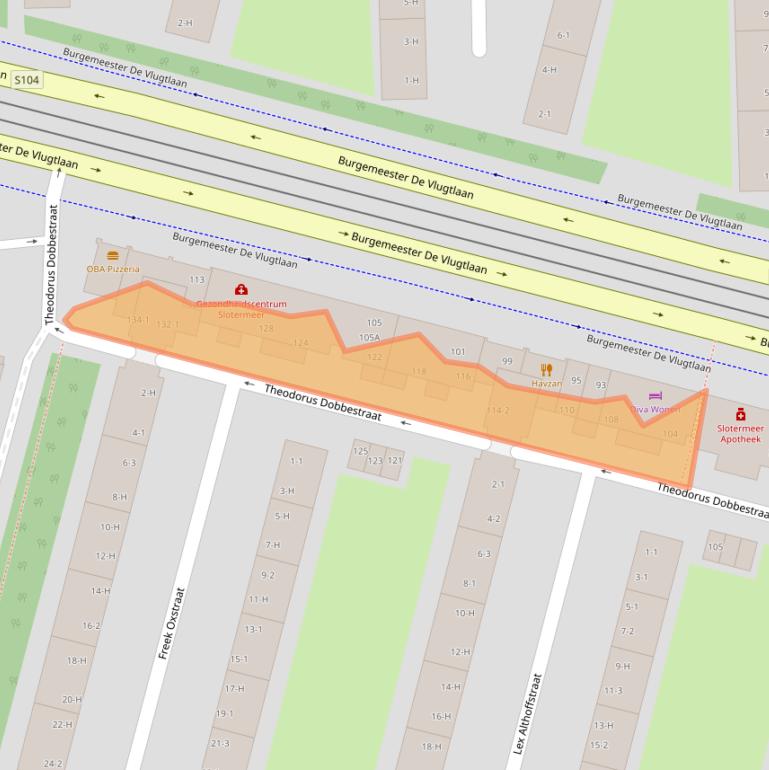 Kaart van postcodegebied 1063CA.