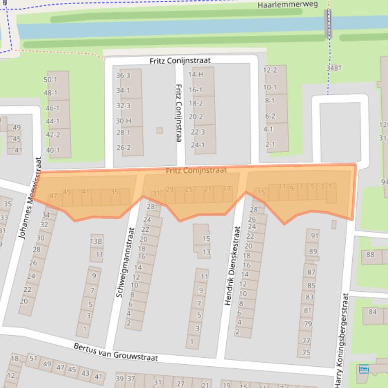 Kaart van postcodegebied 1063CB.