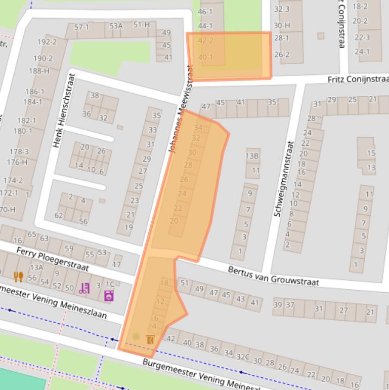 Kaart van postcodegebied 1063CH.